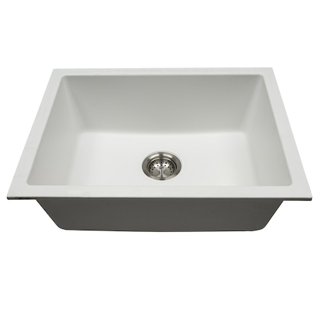 Msi White Single Bowl 24in X 18in Quartz Undermount Kitchen Sink ZOR-QTZ-SBSNK-0102